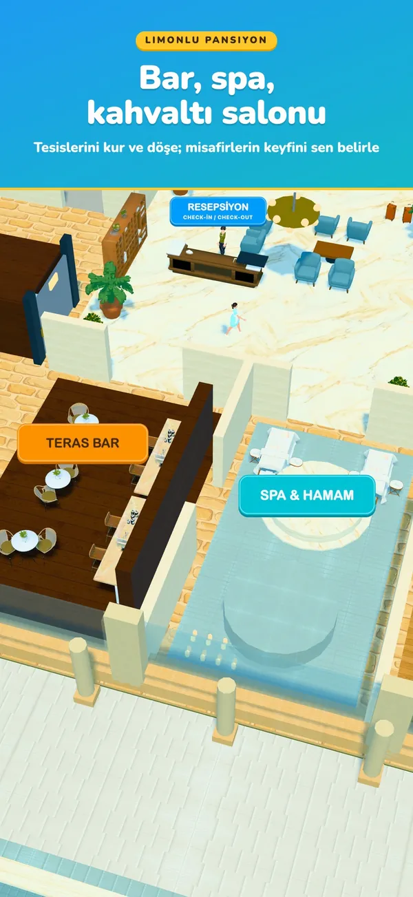 Bar, spa, kahvaltı salonu