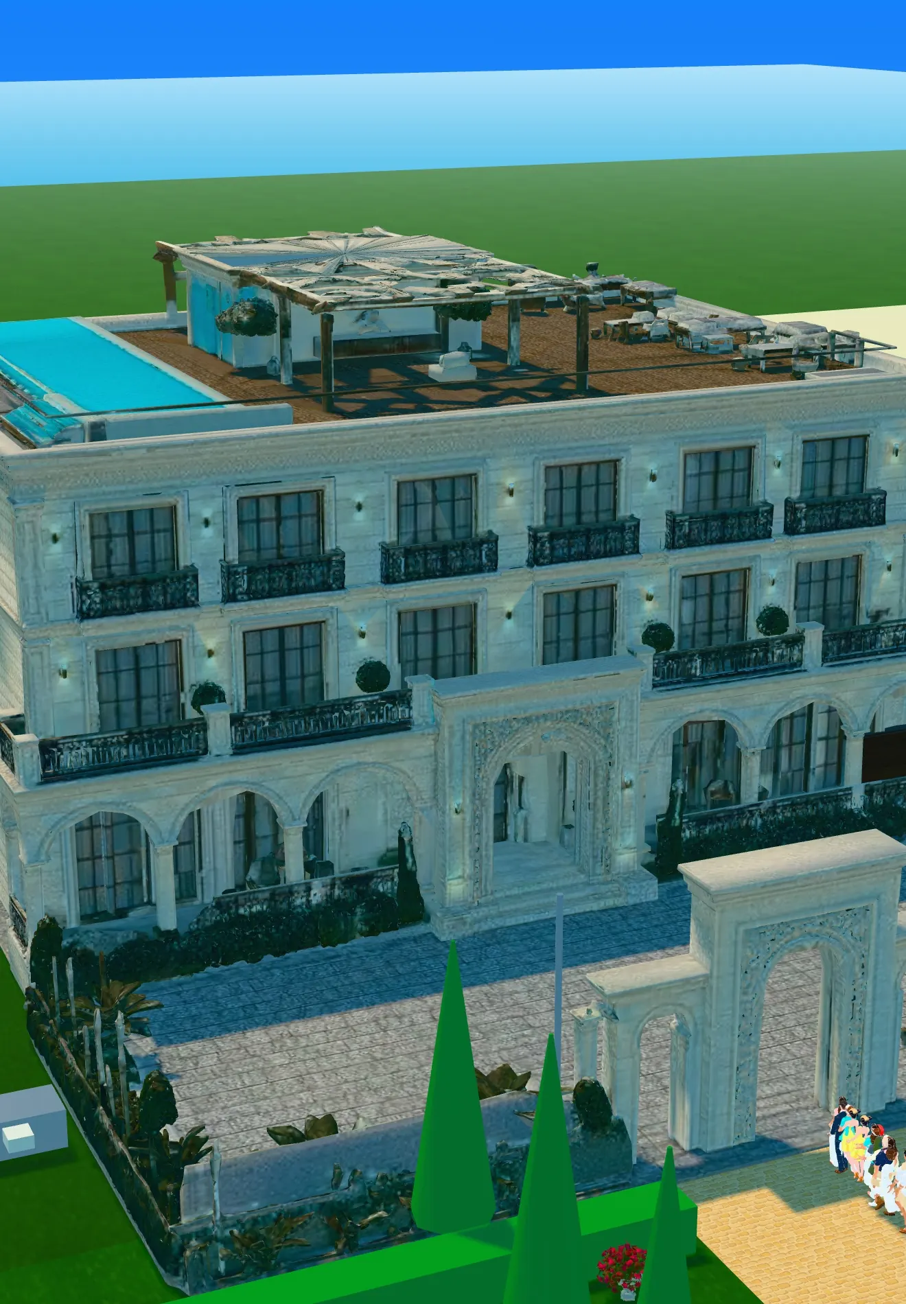 Limonlu Pansiyon: havuz teraslı beyaz villa
